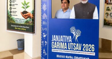 *जनजाति गरिमा उत्सव-जनभागीदारी अभियान, कोरबा, 19 मई 2026/ भारत सरकार के जनजातीय कार्य मंत्रालय द्वारा संचालित ’’धरती आबा जनजातीय ग्राम उत्कर्ष अभियान (आदि कर्मयोगी अभियान)’’ के अंतर्गत ’’जनजाति गरिमा उत्सव-जनभागीदारी अभियान’’ 18 से 25 मई 2026 तक आयोजित किया जा रहा है इस वर्ष अभियान का मुख्य थीम “सबसे दूर, सबसे पहले’’ निर्धारित किया गया है कोरबा जिले के कुल 478 ग्राम इस विशेष धरती आबा योजना के लिए चयनित किए गए हैं अभियान के प्रभावी संचालन हेतु कलेक्टर कुणाल दुदावत की अध्यक्षता में कलेक्टोरेट सभाकक्ष, कोरबा में जिला स्तरीय बैठक आयोजित हुए*